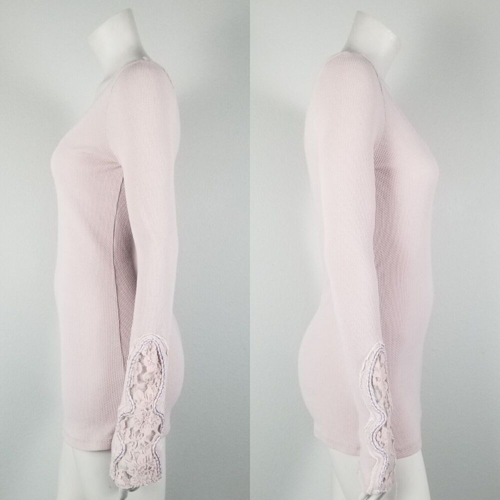 Free People Rare Crafty Cuff Green and Blush Thermal Top Bundle (2) Size Medium - Picture 7 of 13